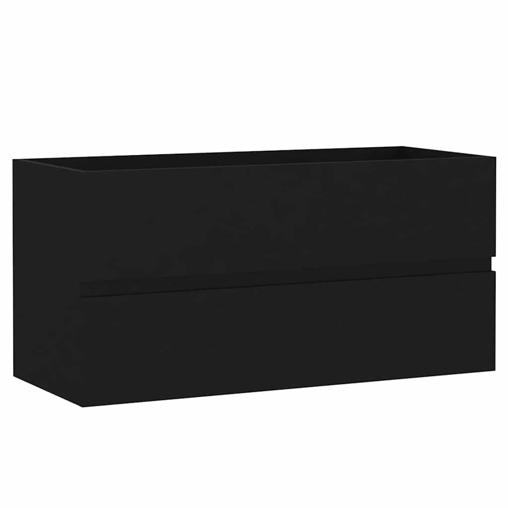 Ormarić za umivaonik crni 90 x 38,5 x 45 cm konstruirano drvo