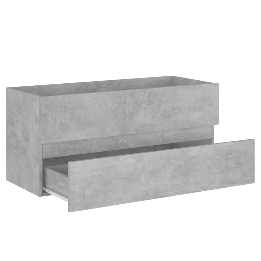 Ormarić za umivaonik siva boja betona 100 x 38,5 x 45 cm drveni