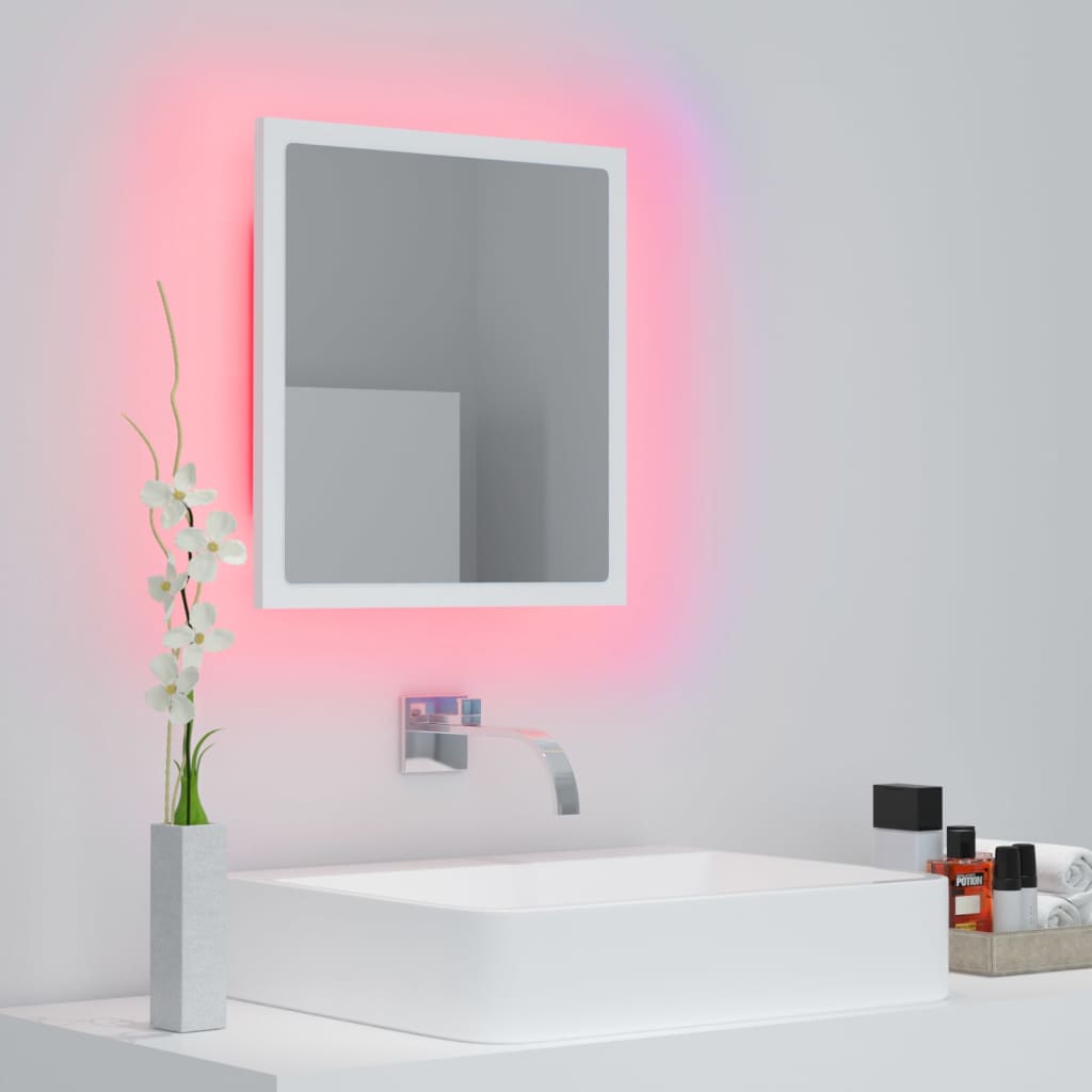 LED kupaonsko ogledalo bijelo 40 x 8,5 x 37 cm akrilno