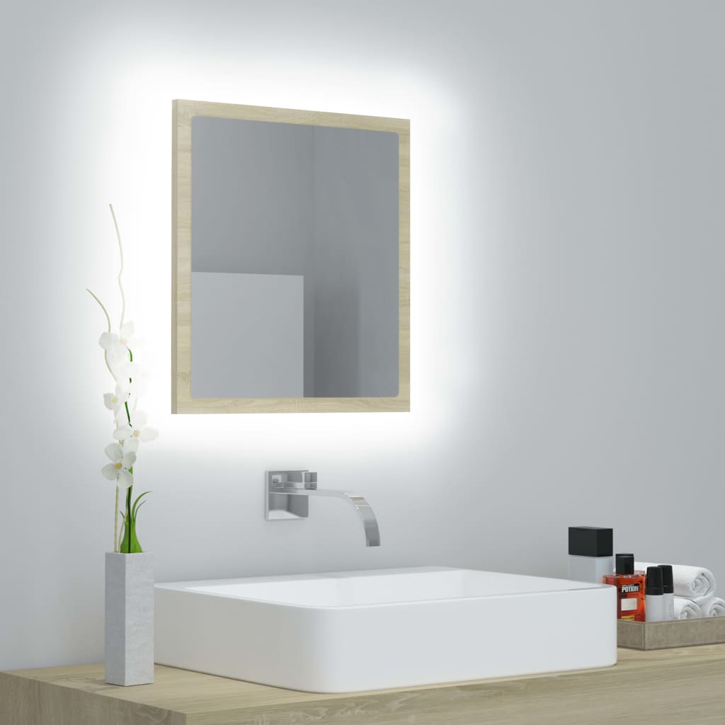 LED kupaonsko ogledalo boja hrasta sonome 40x8,5x37 cm akrilno