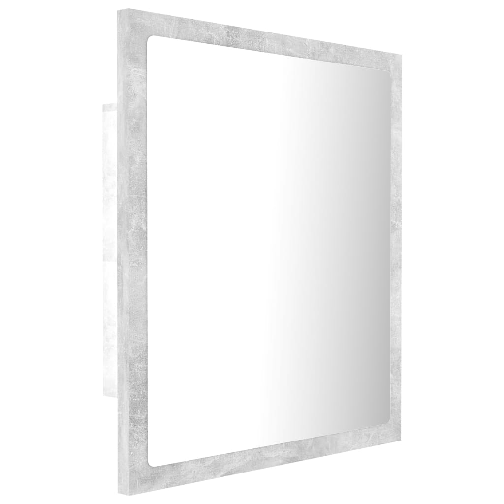 LED kupaonsko ogledalo siva boja betona 40x8,5x37 cm akrilno