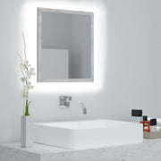 LED kupaonsko ogledalo siva boja betona 40x8,5x37 cm akrilno