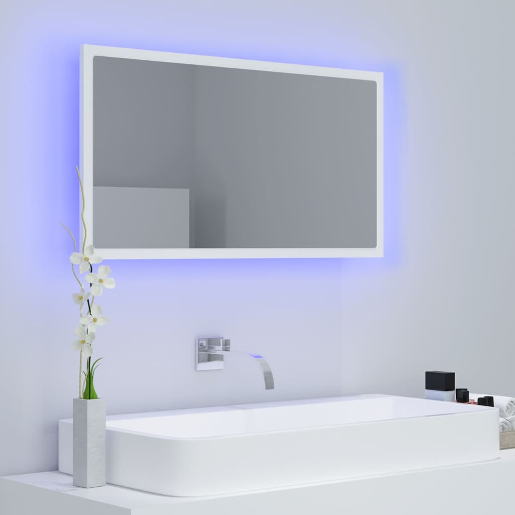 LED kupaonsko ogledalo bijelo 80 x 8,5 x 37 cm akrilno
