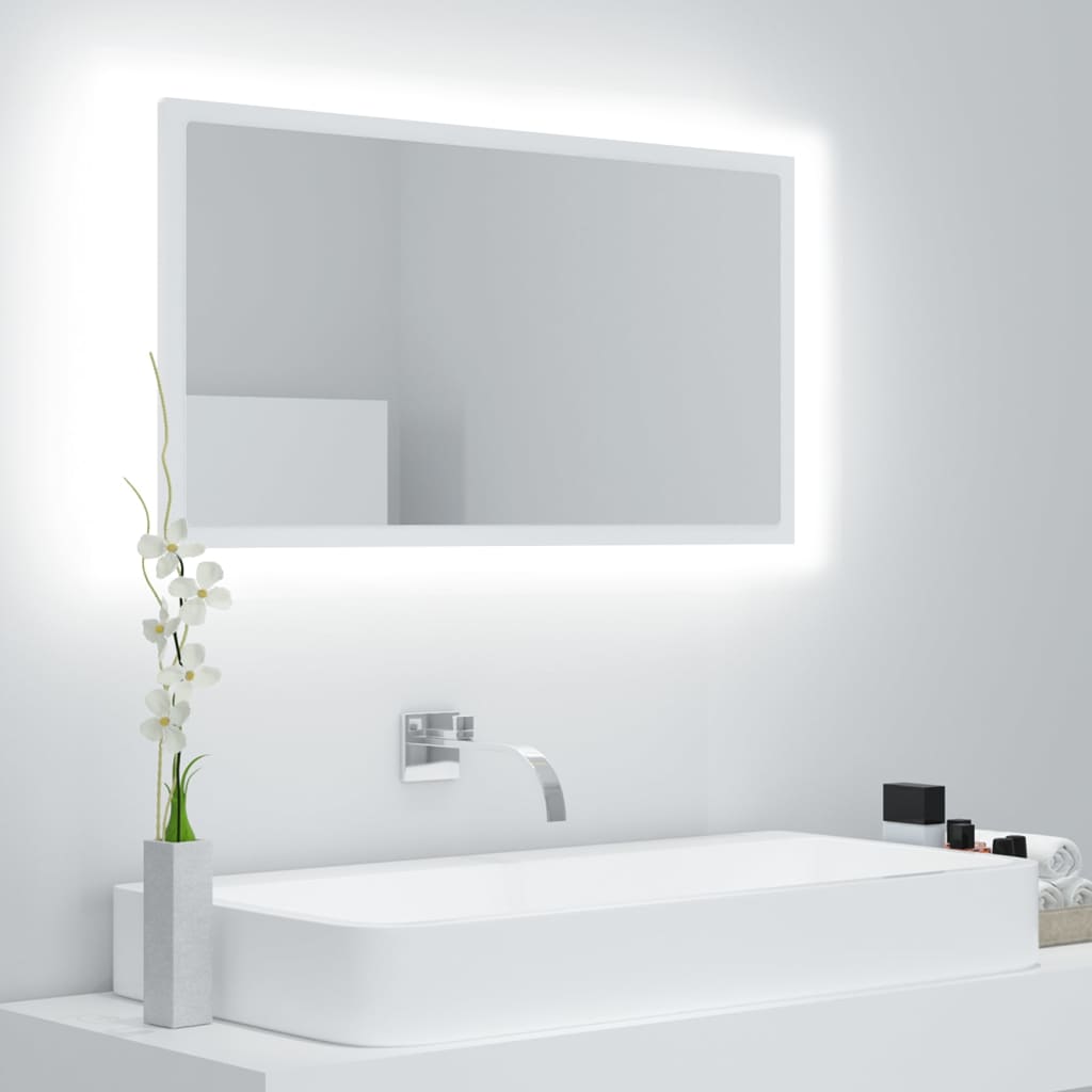 LED kupaonsko ogledalo bijelo 80 x 8,5 x 37 cm akrilno