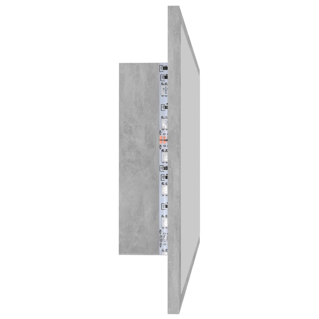 LED kupaonsko ogledalo siva boja betona 80x8,5x37 cm akrilno