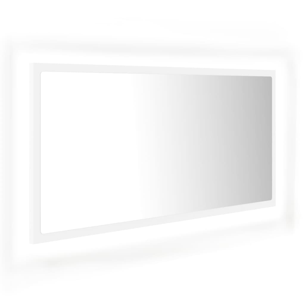 LED kupaonsko ogledalo bijelo 90 x 8,5 x 37 cm akrilno