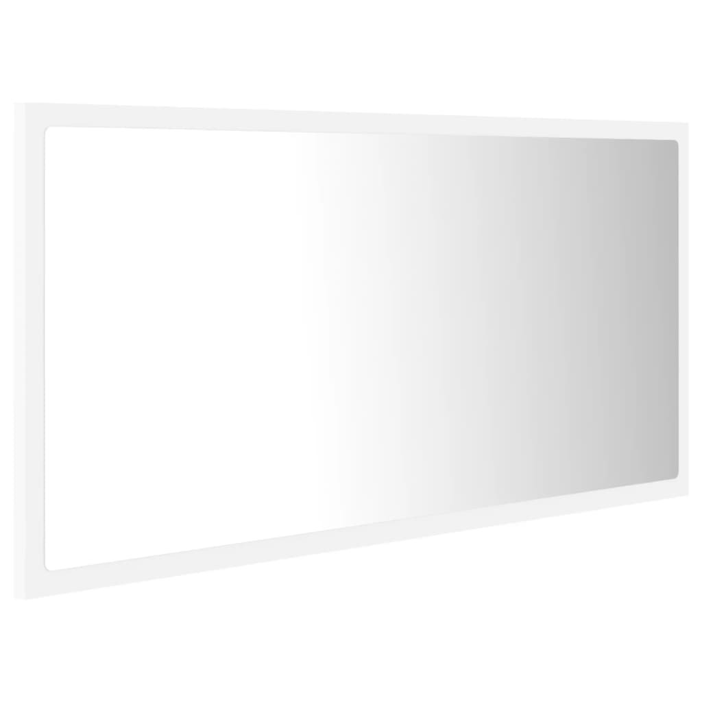 LED kupaonsko ogledalo bijelo 90 x 8,5 x 37 cm akrilno