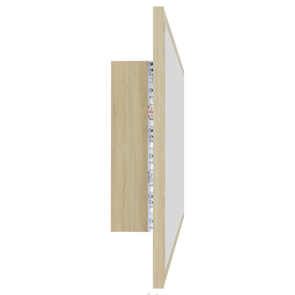 LED kupaonsko ogledalo boja hrasta sonome 90x8,5x37 cm akrilno