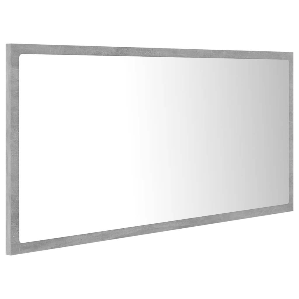 LED kupaonsko ogledalo siva boja betona 90x8,5x37 cm akrilno