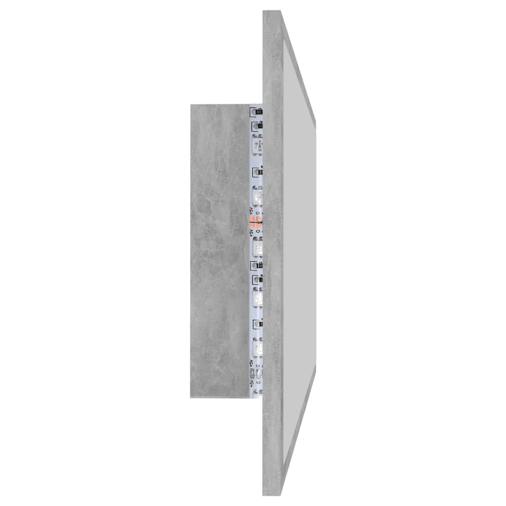 LED kupaonsko ogledalo siva boja betona 90x8,5x37 cm akrilno
