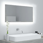 LED kupaonsko ogledalo siva boja betona 90x8,5x37 cm akrilno