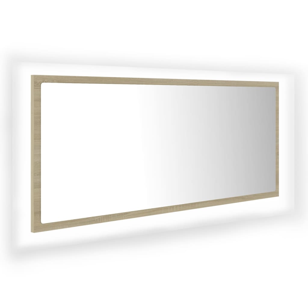 LED kupaonsko ogledalo boja hrasta sonome 100x8,5x37 cm akrilno