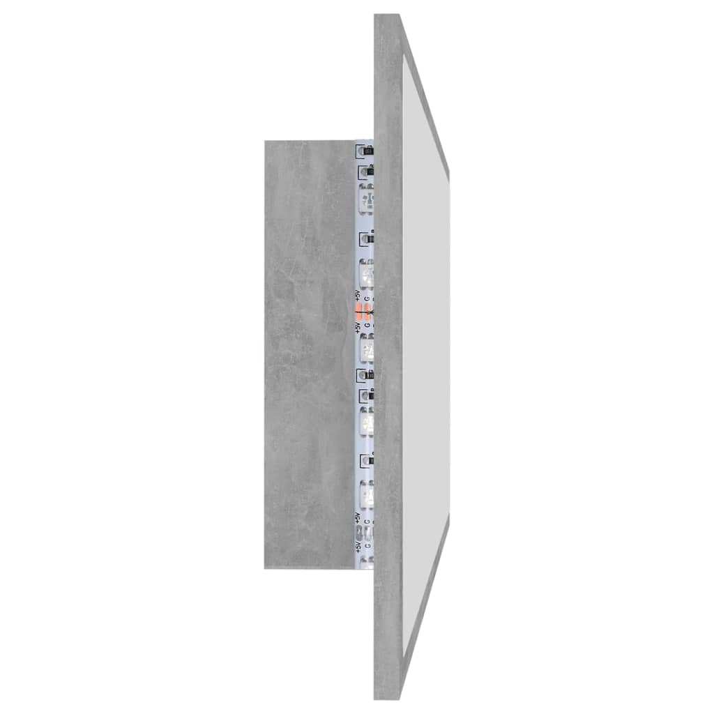 LED kupaonsko ogledalo siva boja betona 100x8,5x37 cm akrilno