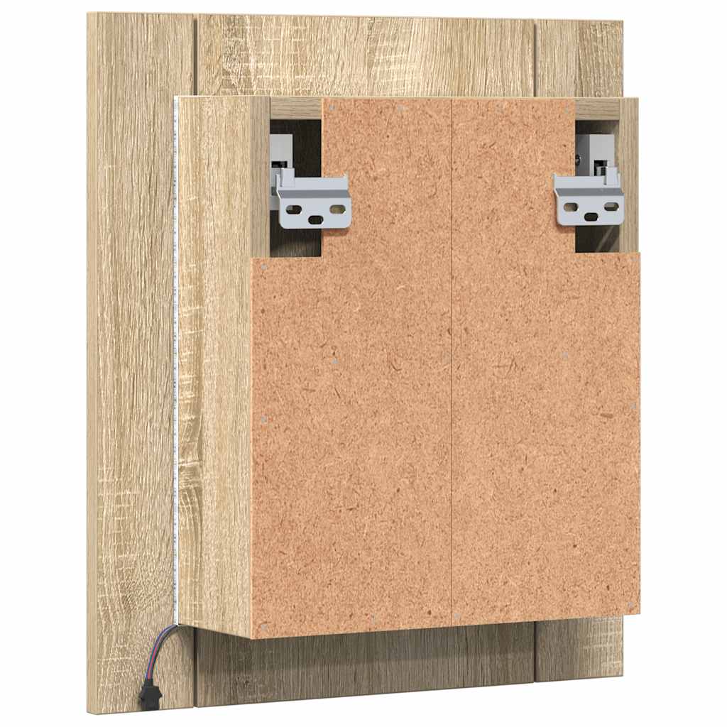 LED kupaonski ormarić s ogledalom boja hrasta 40x12x45 akrilni
