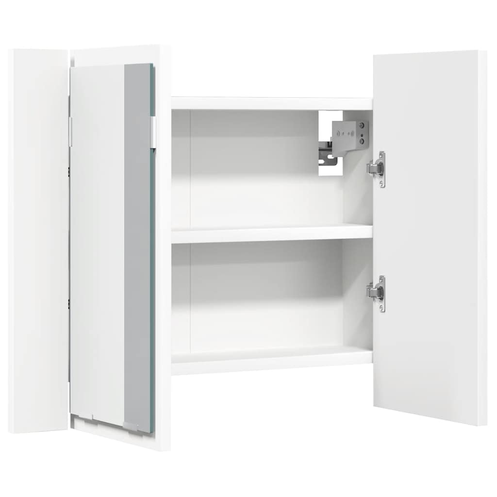 LED kupaonski ormarić s ogledalom bijeli 60x12x45 cm akrilni