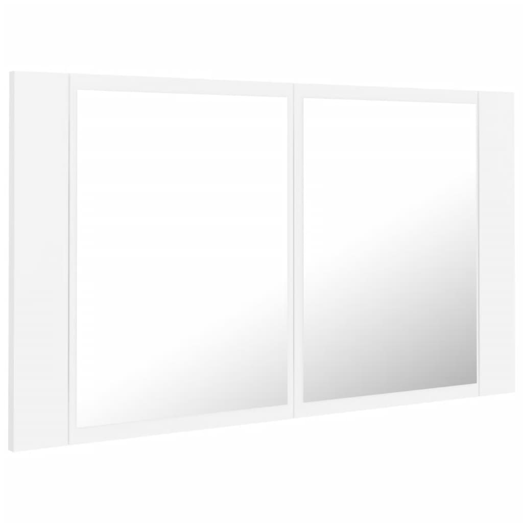 LED kupaonski ormarić s ogledalom bijeli 80x12x45 cm akrilni