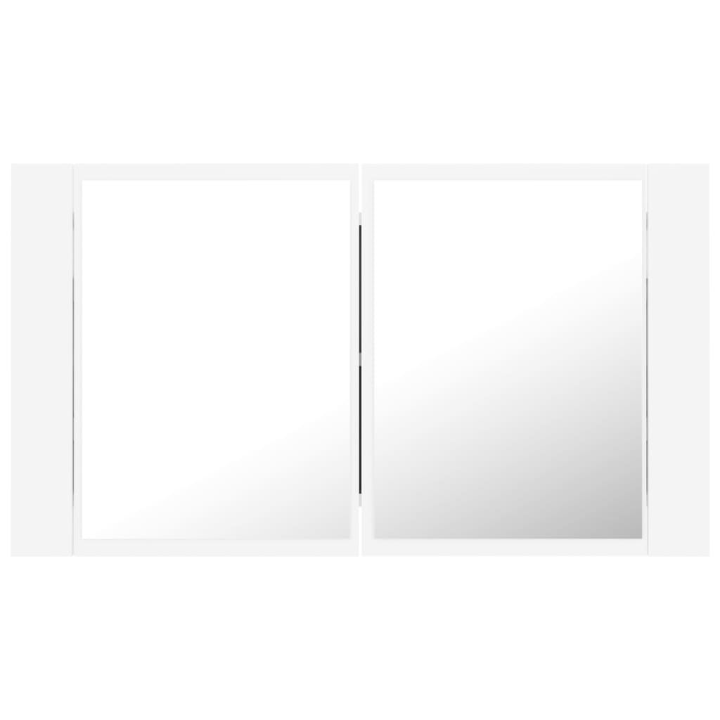 LED kupaonski ormarić s ogledalom bijeli 80x12x45 cm akrilni