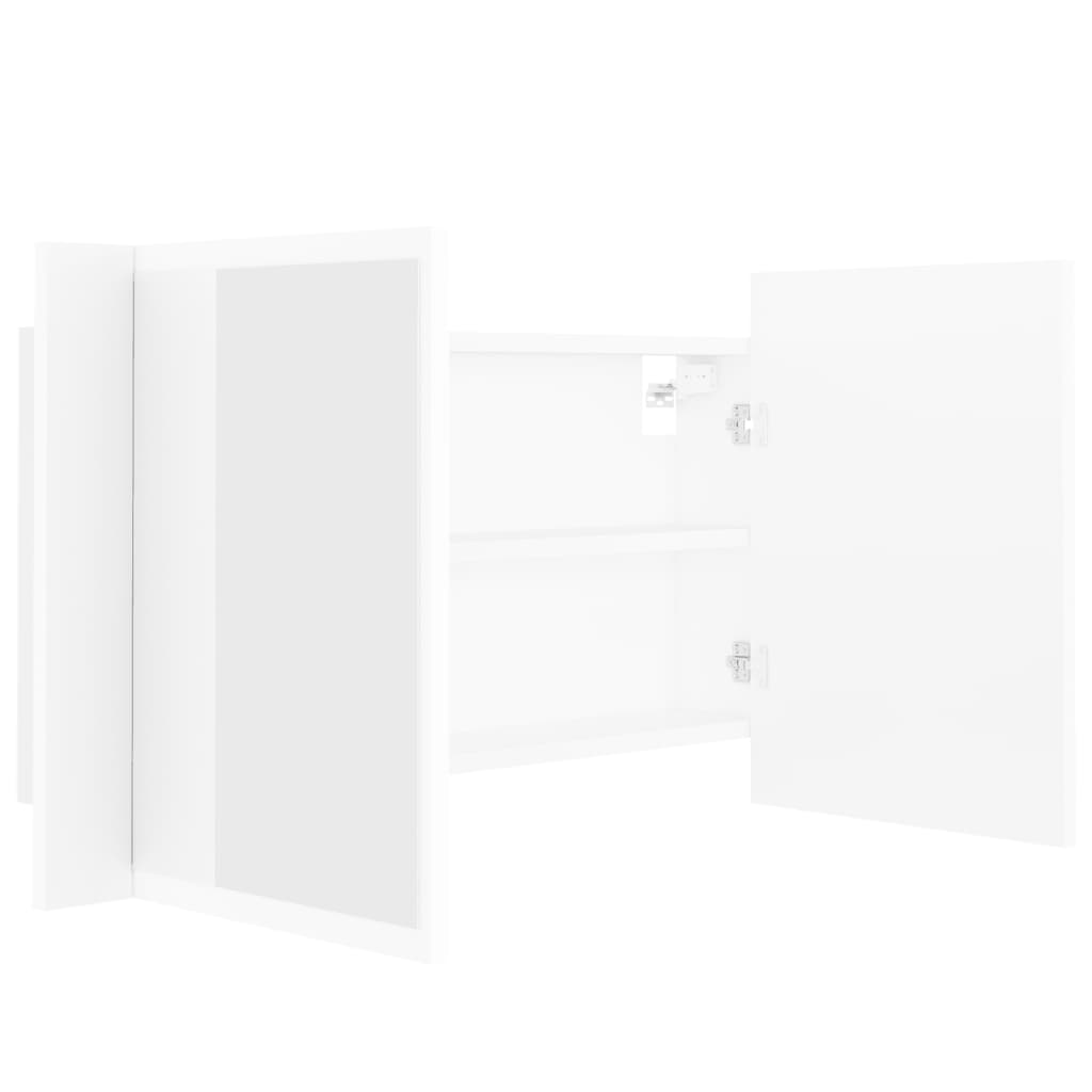 LED kupaonski ormarić s ogledalom bijeli 80x12x45 cm akrilni