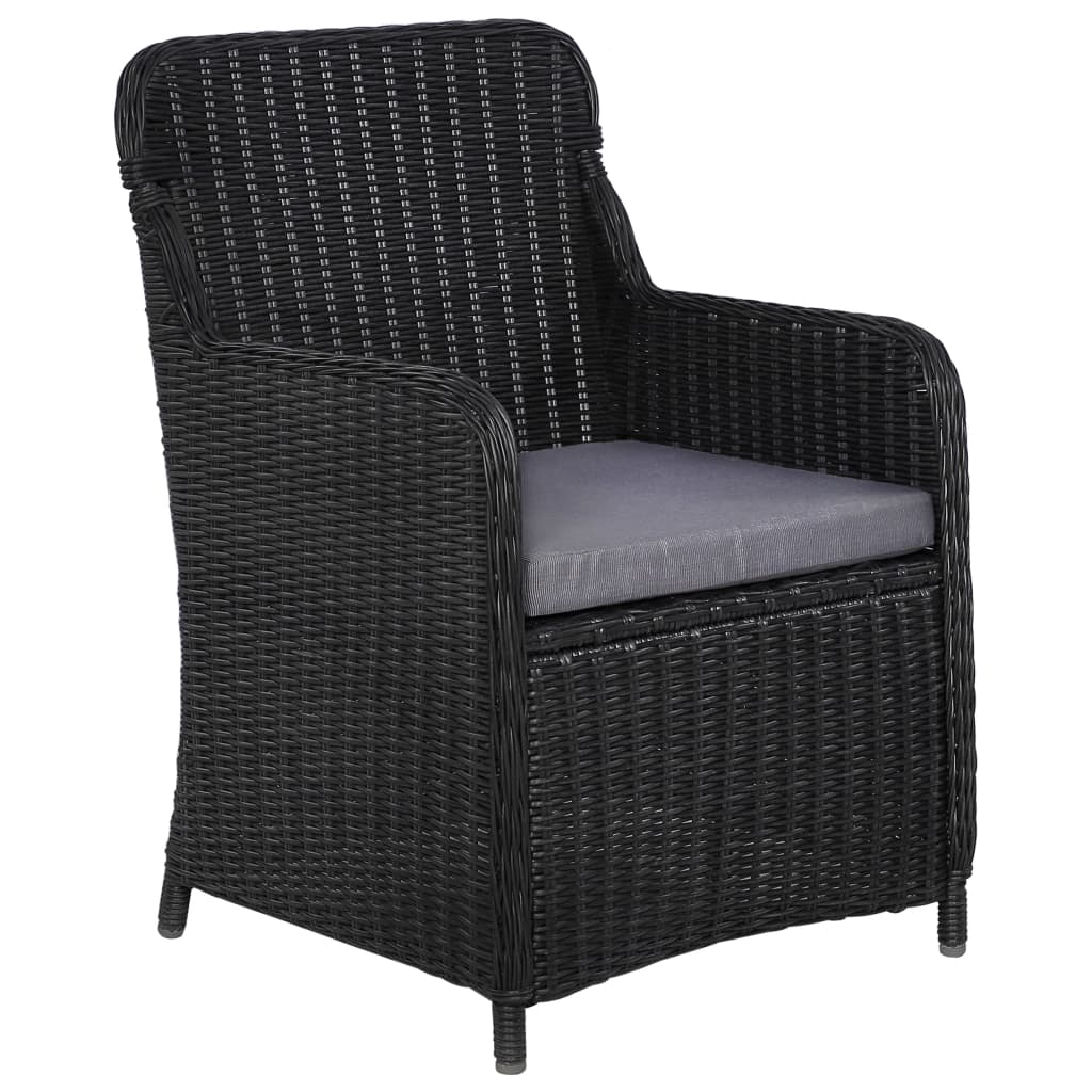 9-dijelni vrtni blagovaonski set od poliratana crni
