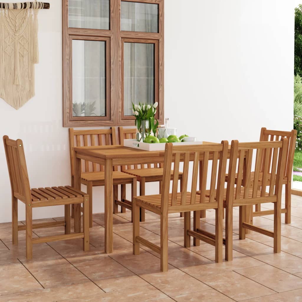 Vrtni blagovaonski set od 7 dijelova 140 x 80 cm masivno tikovino drvo