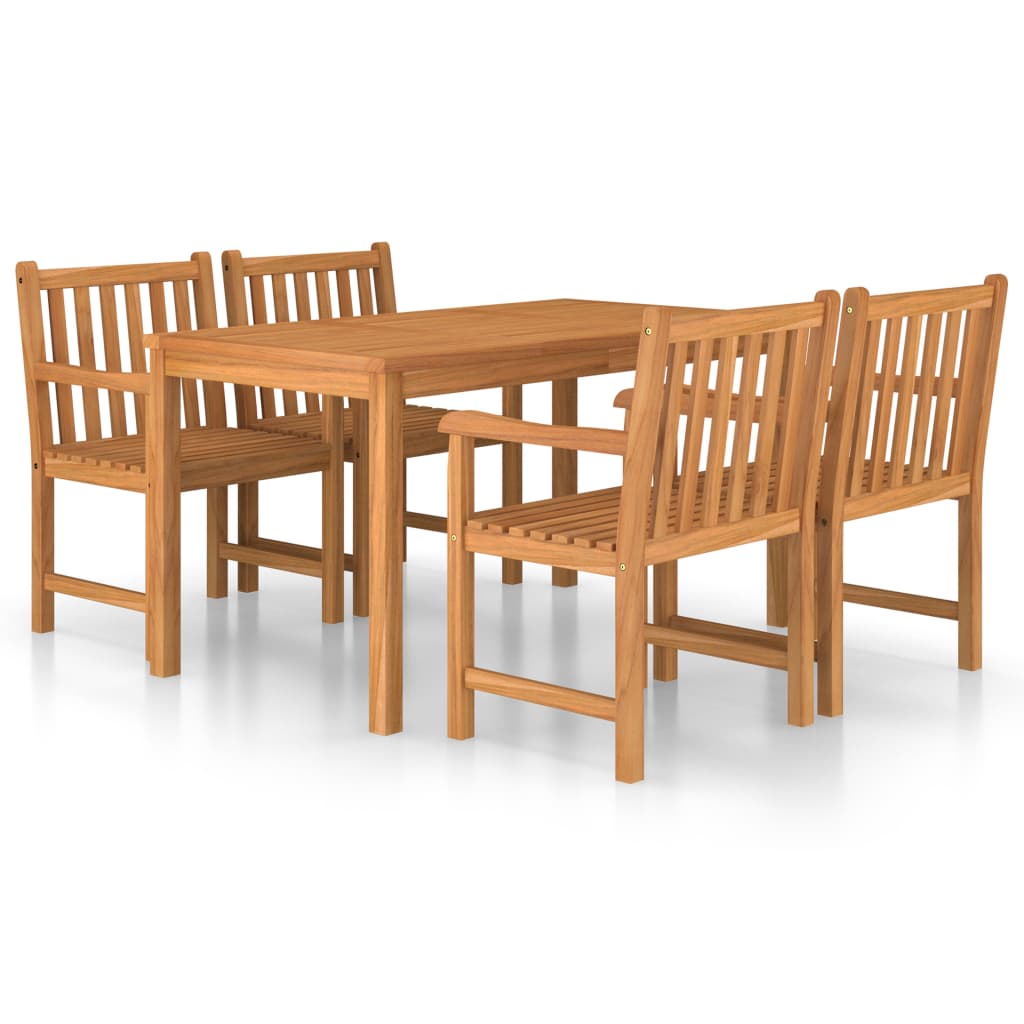 Vrtni blagovaonski set od 5 dijelova 140 x 80 cm masivno tikovino drvo