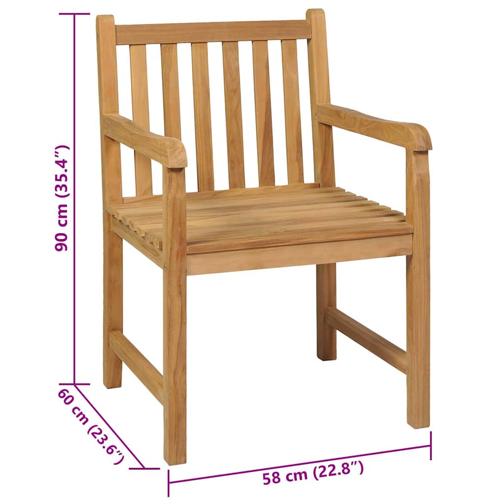 Vrtni blagovaonski set od 7 dijelova 140 x 80 cm masivno tikovino drvo