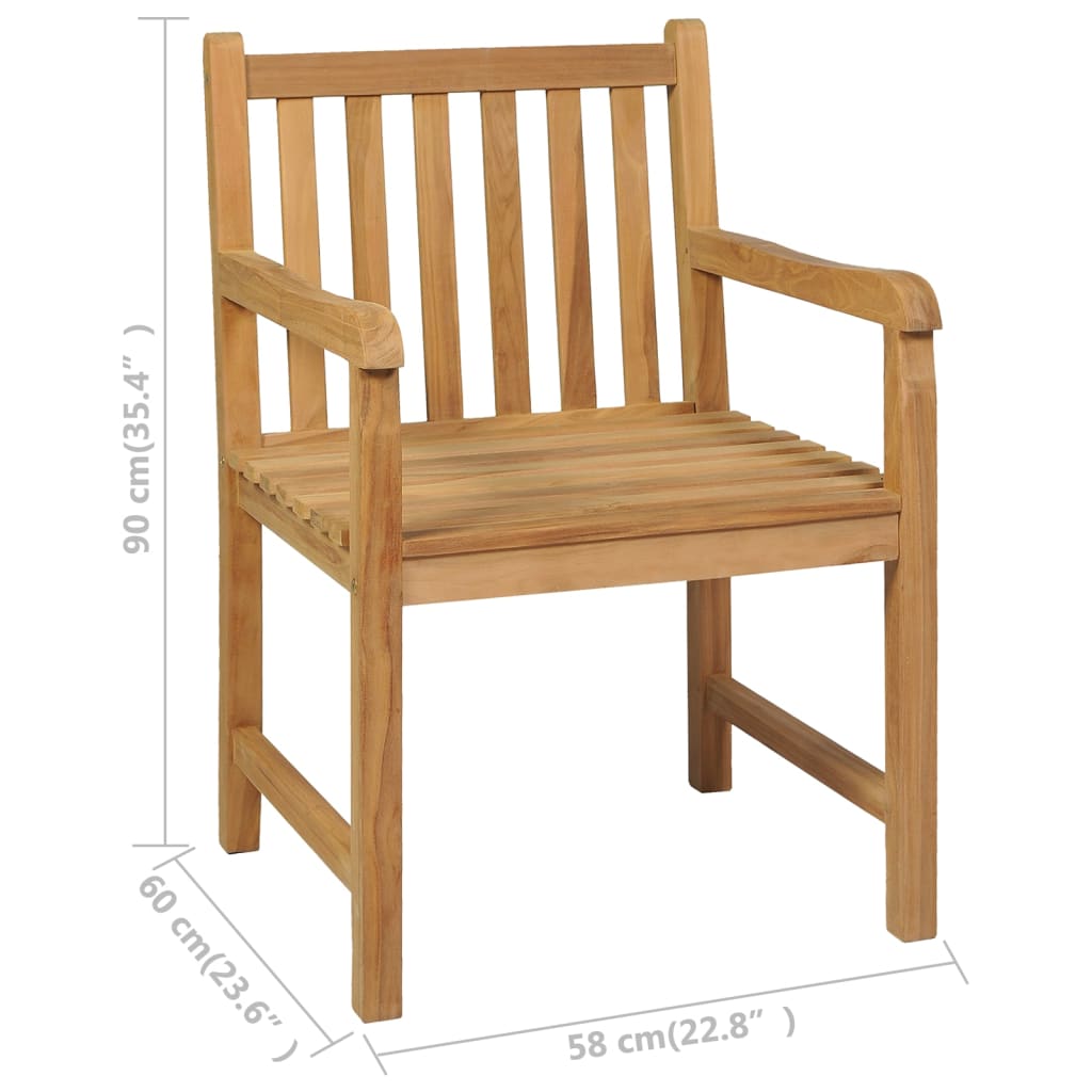 Vrtni blagovaonski set od 5 dijelova 150 x 90 cm masivno tikovino drvo