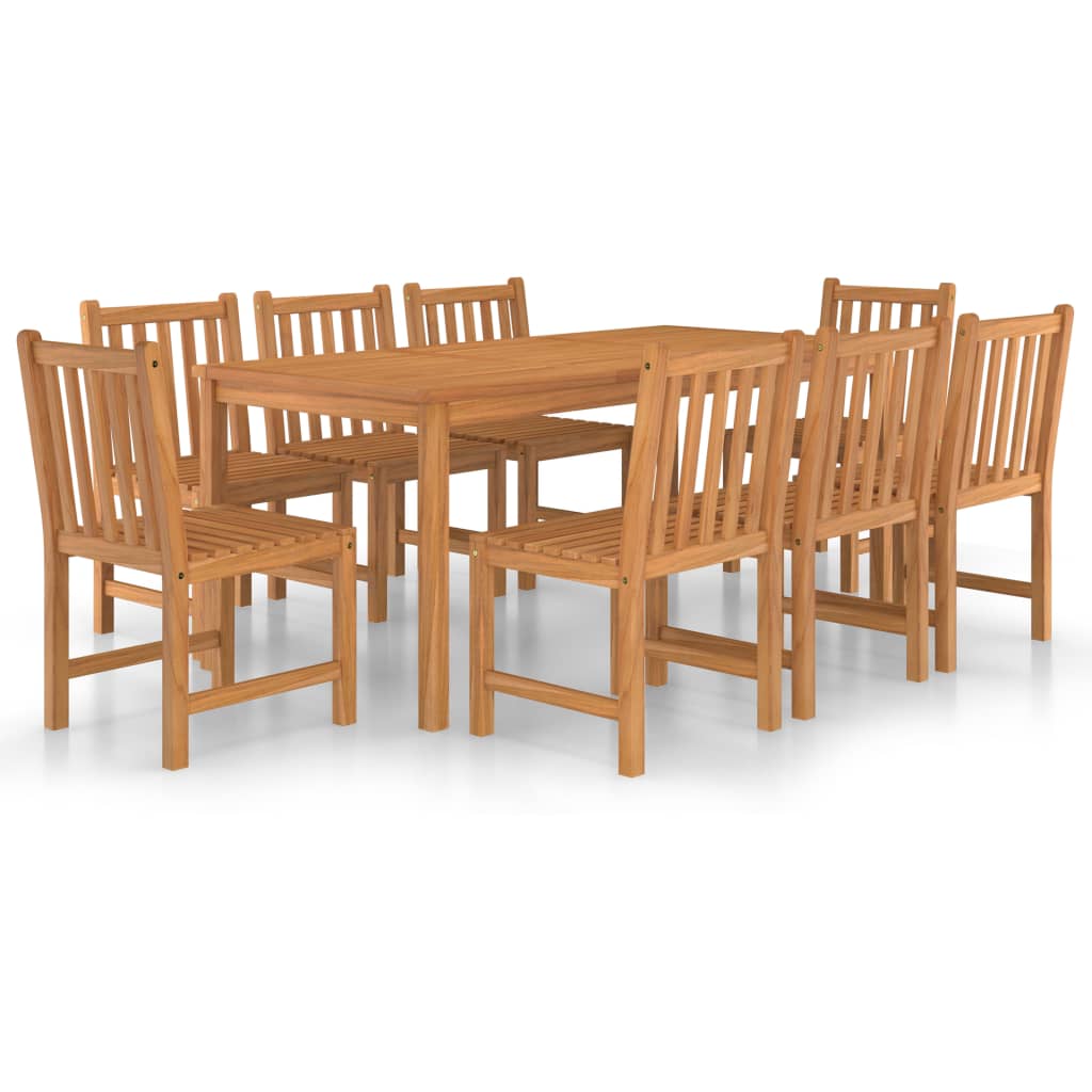 Vrtni blagovaonski set od 9 dijelova 180x90 cm masivno tikovino drvo