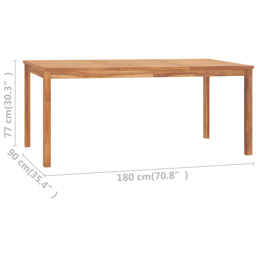 Vrtni blagovaonski set od 9 dijelova 180x90 cm masivno tikovino drvo