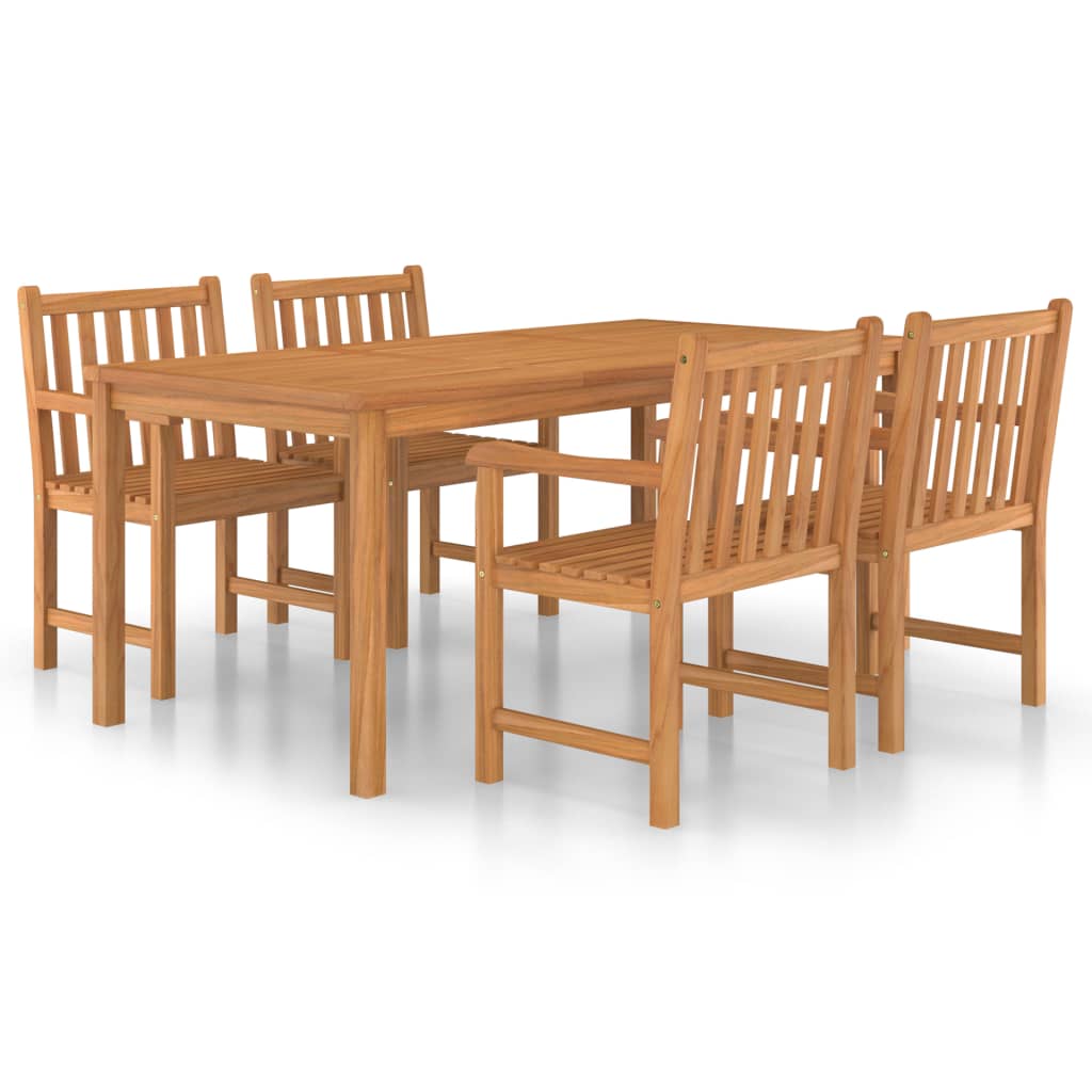 Vrtni blagovaonski set od 5 dijelova 180 x 90 cm masivno tikovino drvo
