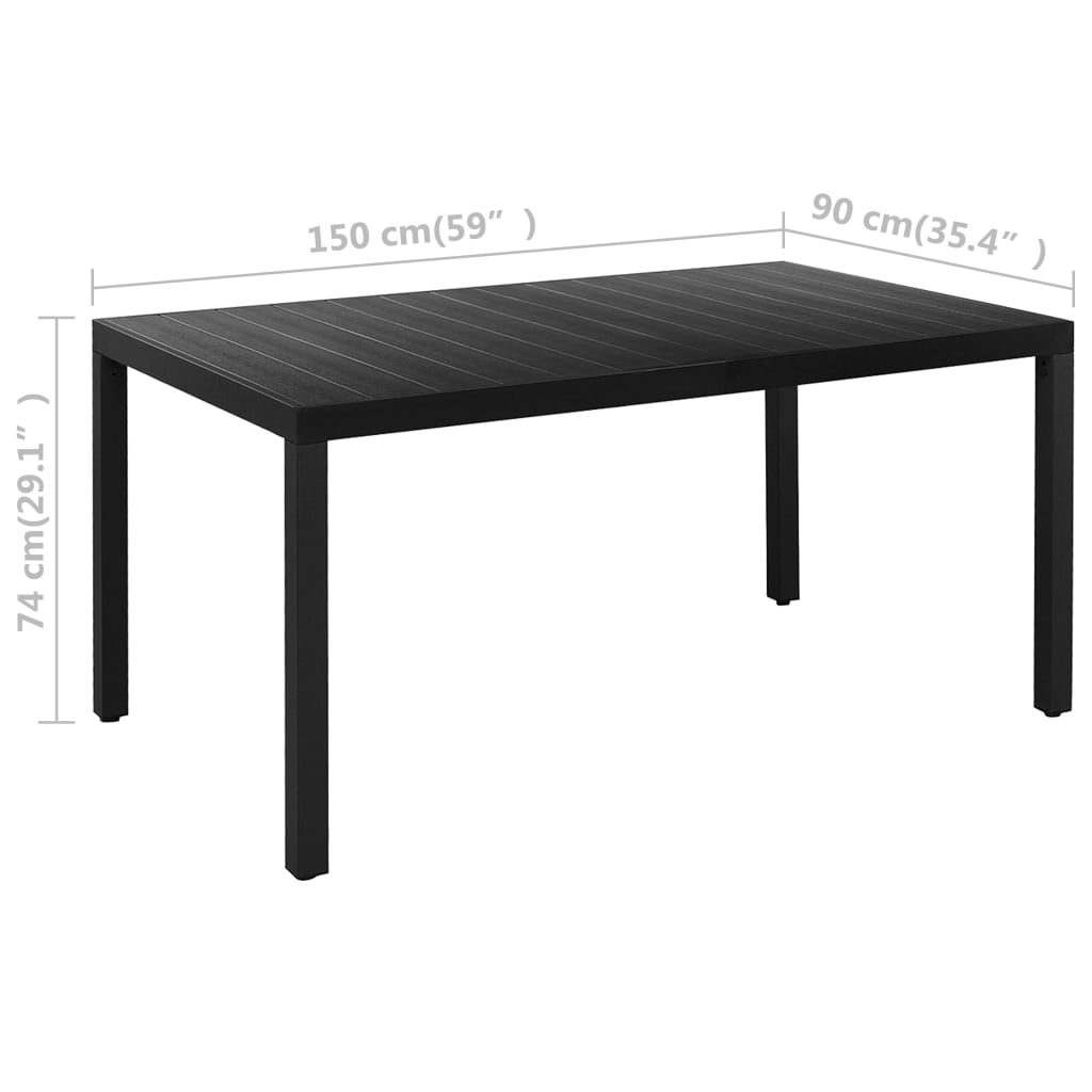 7-dijelni vrtni blagovaonski set crno-smeđi