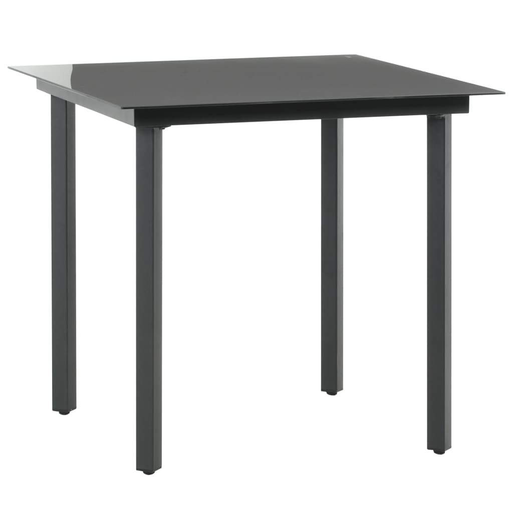 3-dijelni vrtni blagovaonski set od PVC ratana crni