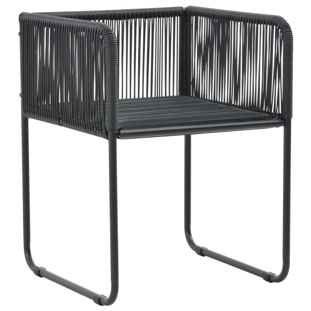 3-dijelni vrtni blagovaonski set od PVC ratana crni