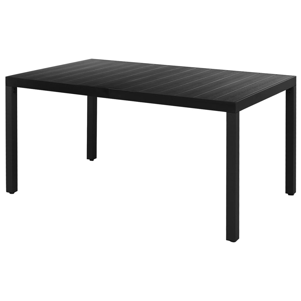 7-dijelni vrtni blagovaonski set od PVC ratana crni