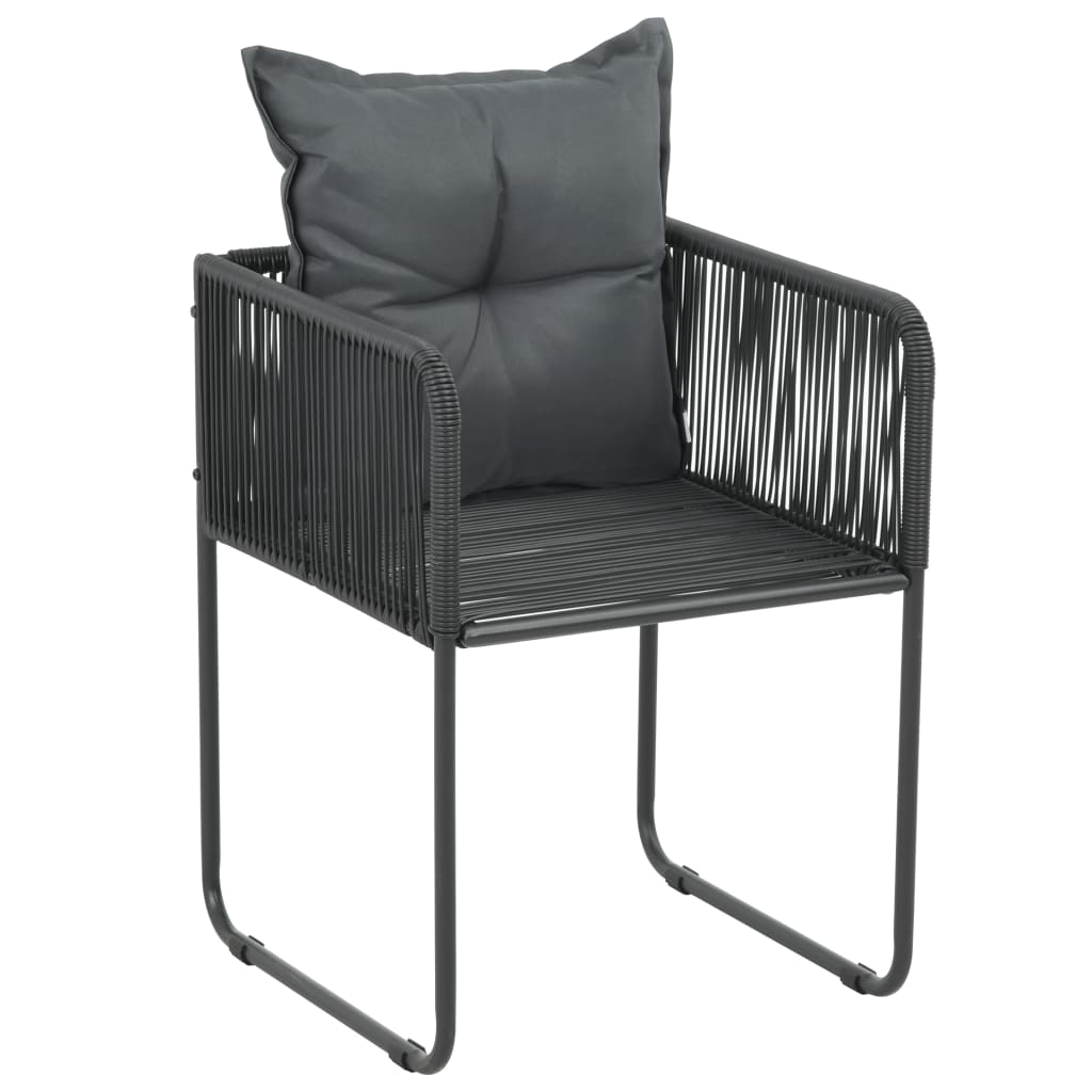 7-dijelni vrtni blagovaonski set od PVC ratana crni