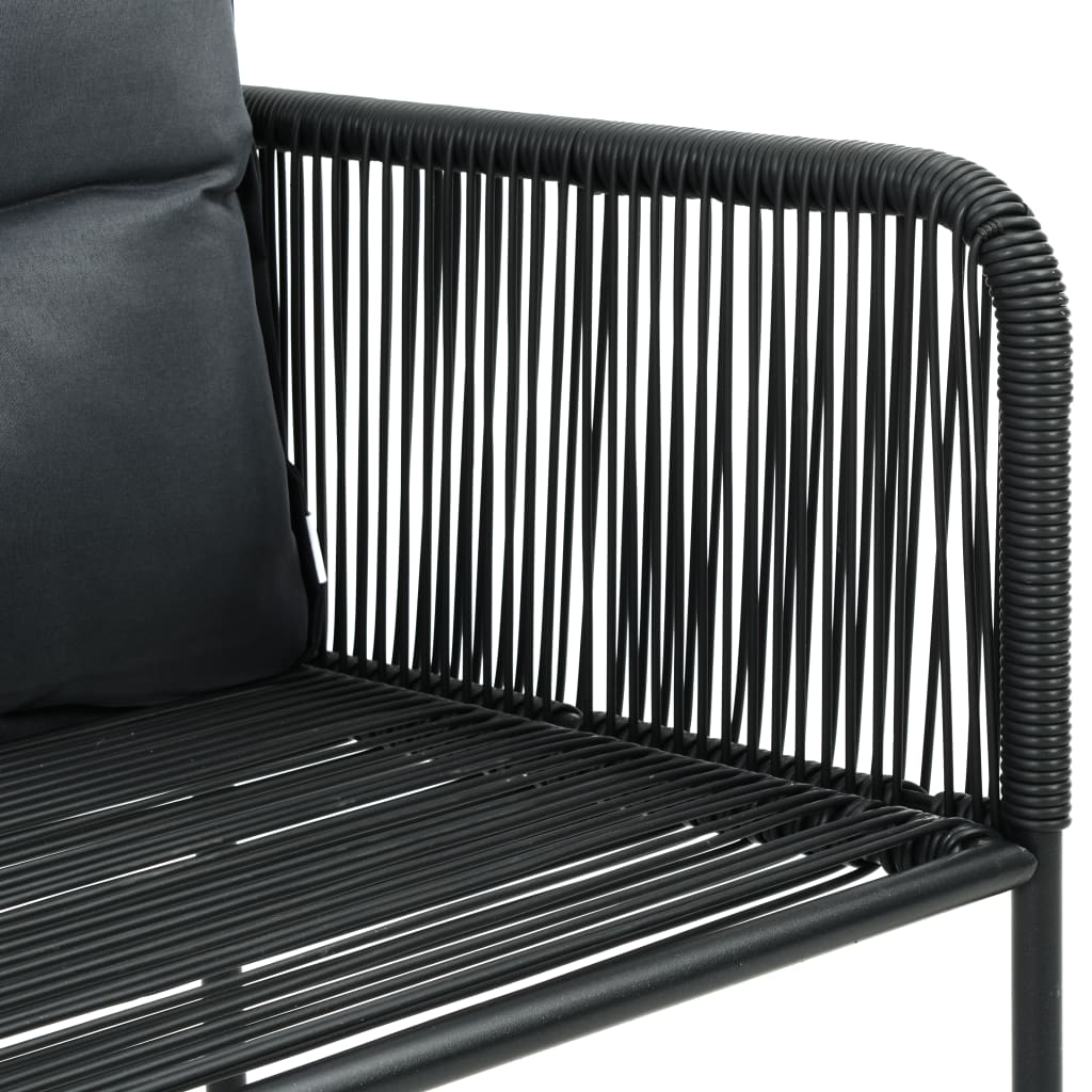7-dijelni vrtni blagovaonski set od PVC ratana crni