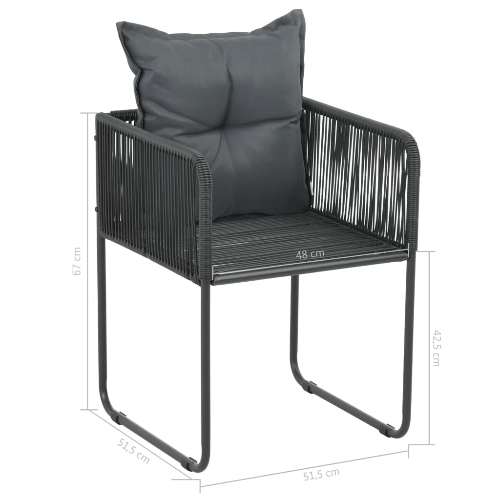 9-dijelni vrtni blagovaonski set od PVC ratana crno-smeđi