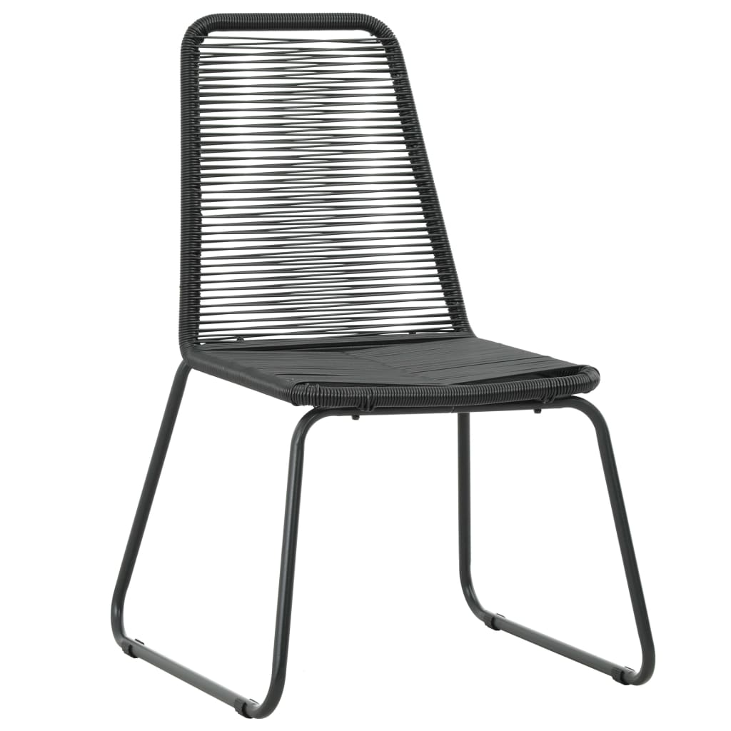 3-dijelni vrtni blagovaonski set od PVC ratana crni