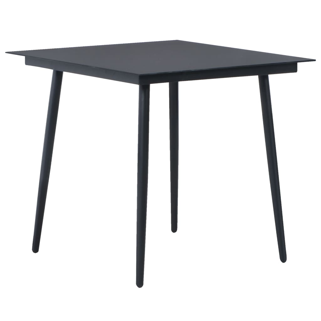 5-dijelni vrtni blagovaonski set od PVC ratana crni