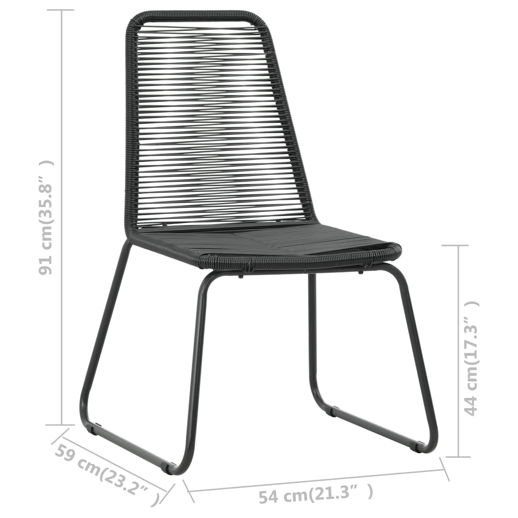 5-dijelni vrtni blagovaonski set od PVC ratana crni