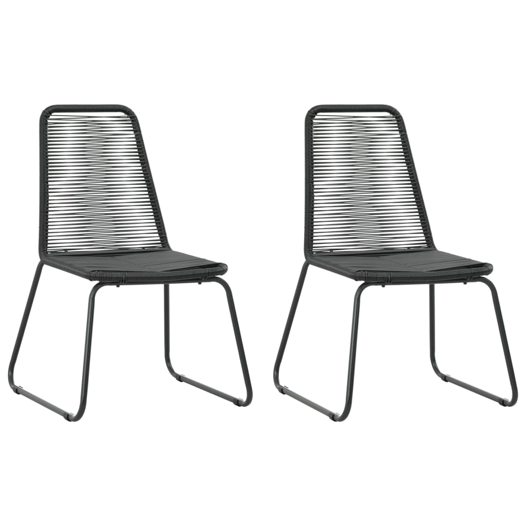 3-dijelni vrtni blagovaonski set od PVC ratana crni