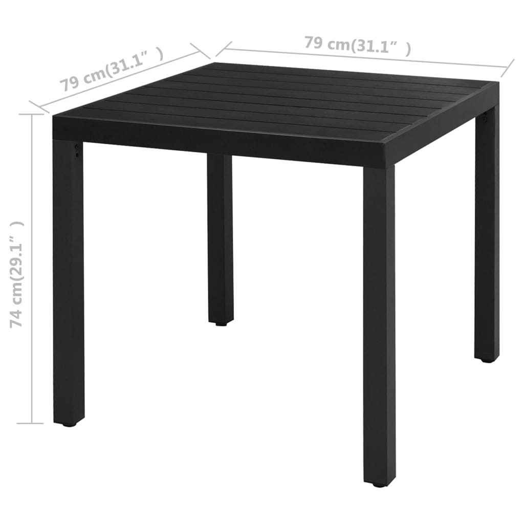 3-dijelni vrtni blagovaonski set od PVC ratana crni