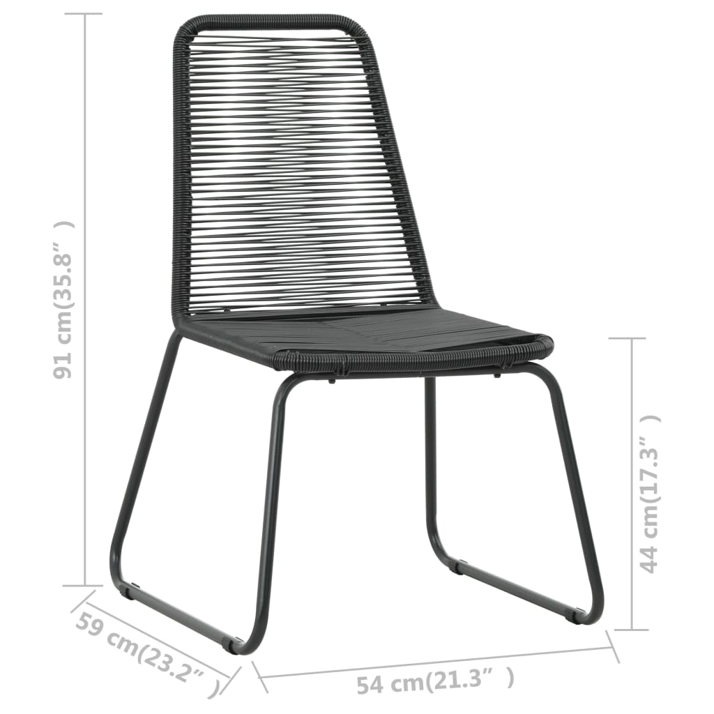 3-dijelni vrtni blagovaonski set od PVC ratana crno-smeđi