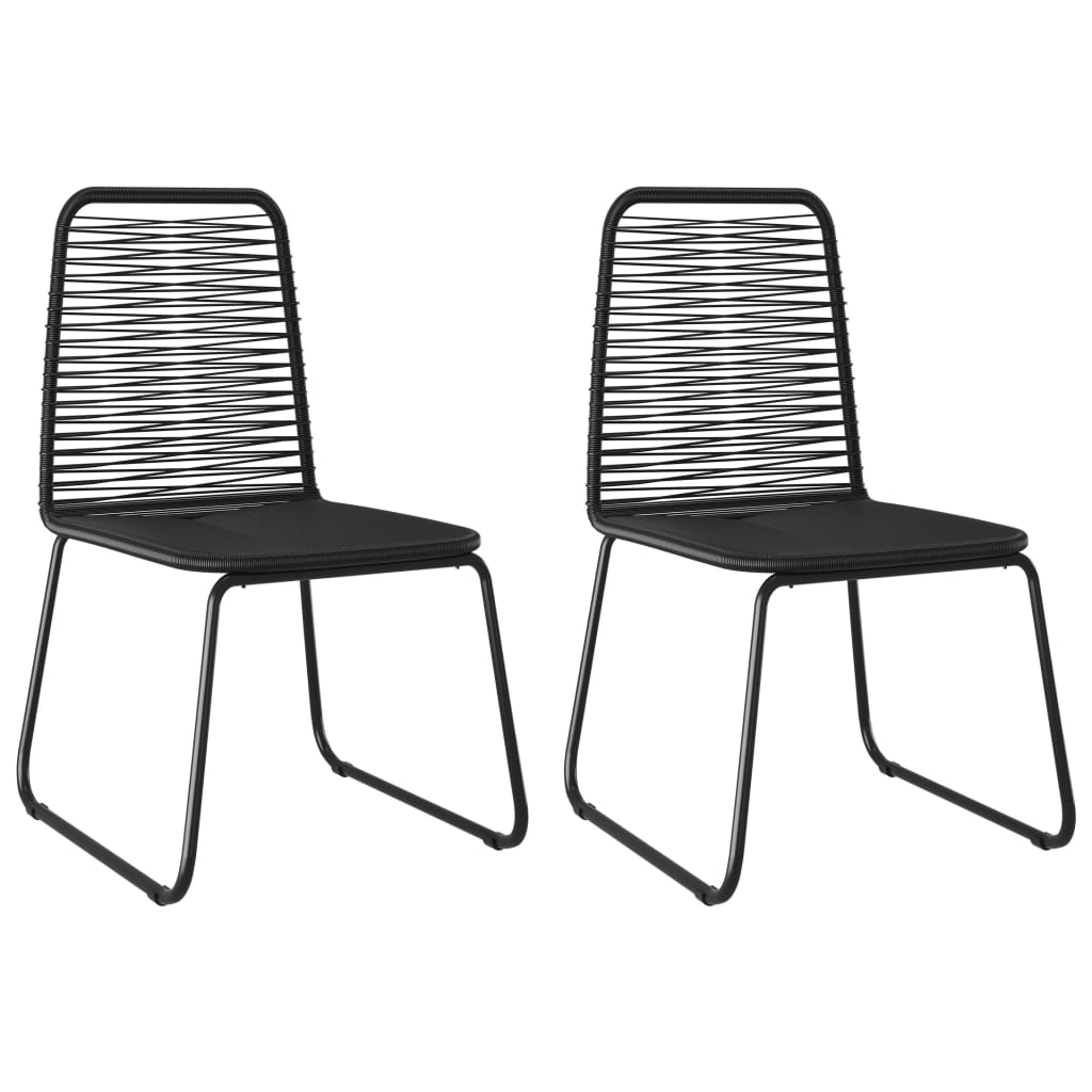 3-dijelni vrtni blagovaonski set od PVC ratana crni