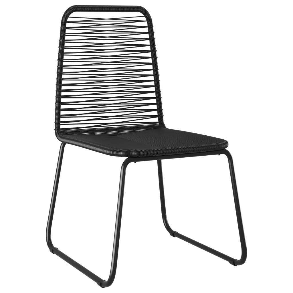 3-dijelni vrtni blagovaonski set od PVC ratana crni
