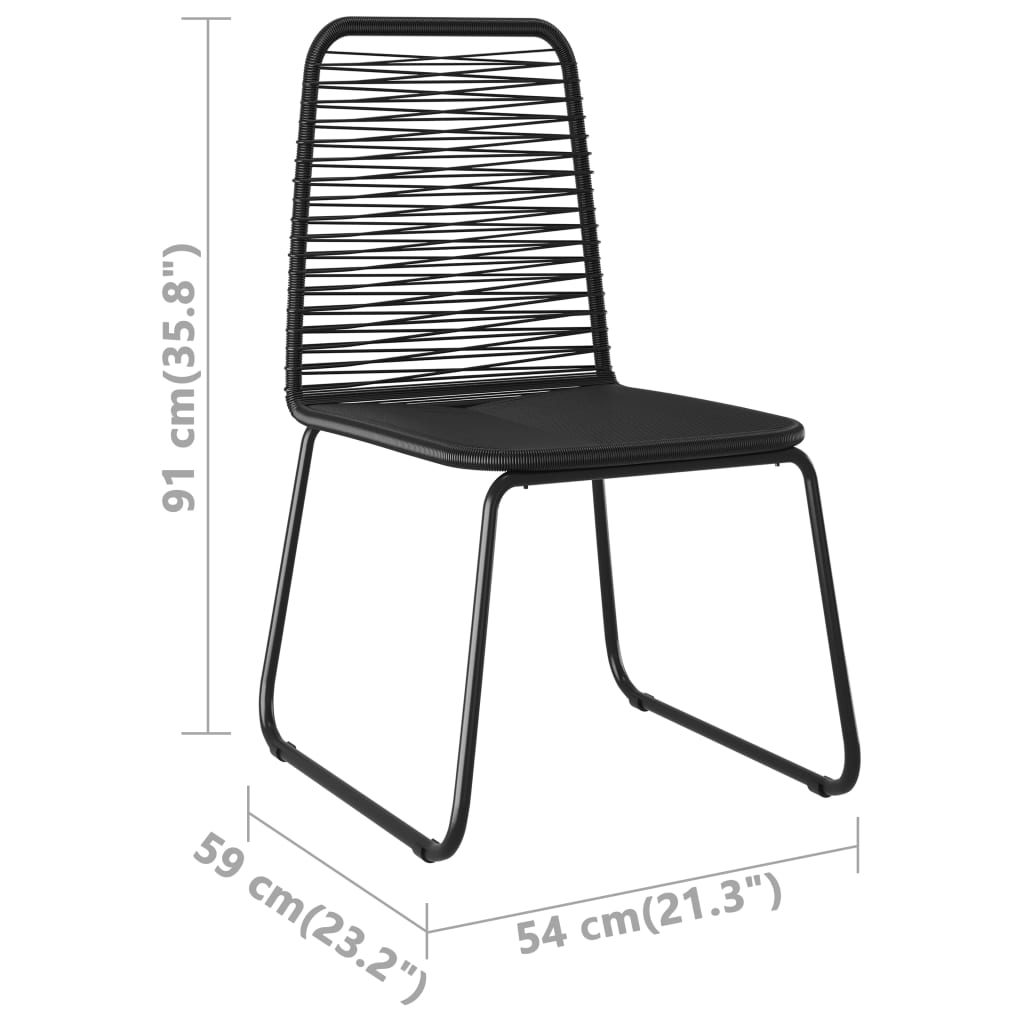 3-dijelni vrtni blagovaonski set od PVC ratana crni