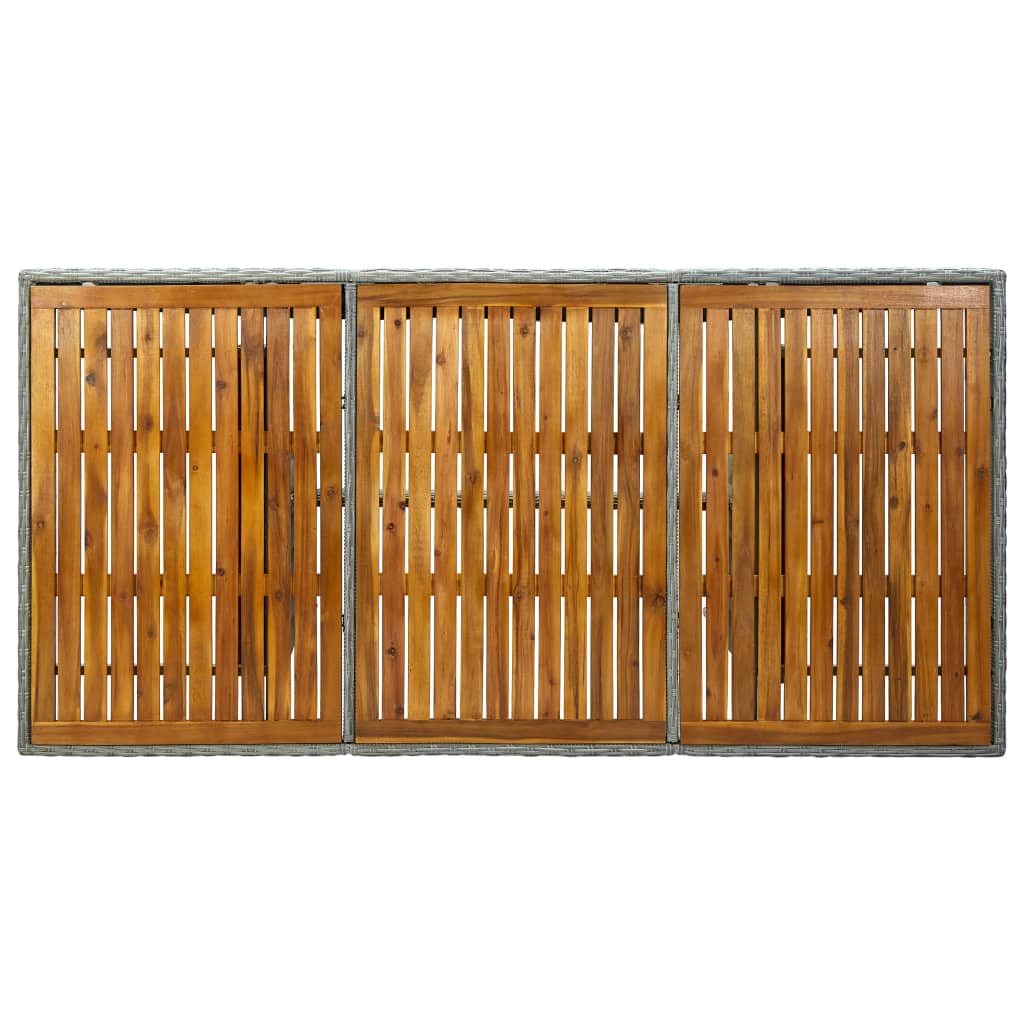 9-dijelni vrtni blagovaonski set od poliratana svjetlosivi