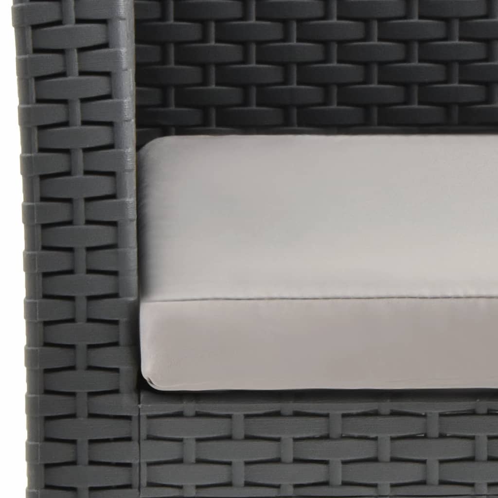 Vrtna stolica s jastukom antracit boje 63x65x76 cm PP ratan