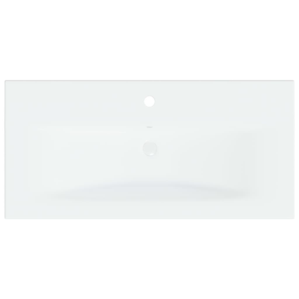 Ugradbeni umivaonik sa slavinom 81x39x18 cm keramički bijeli