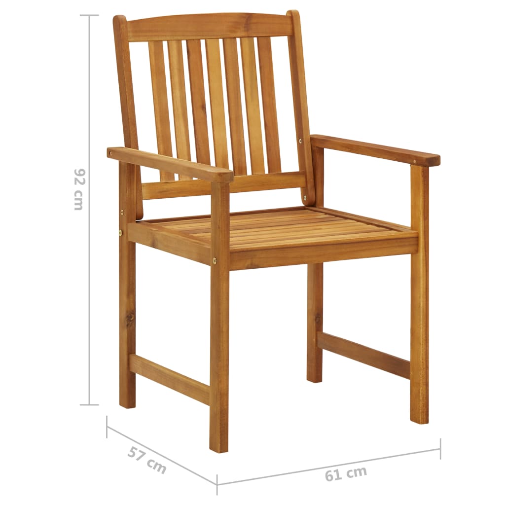Vrtne stolice s jastucima 4 kom od masivnog drva bagrema